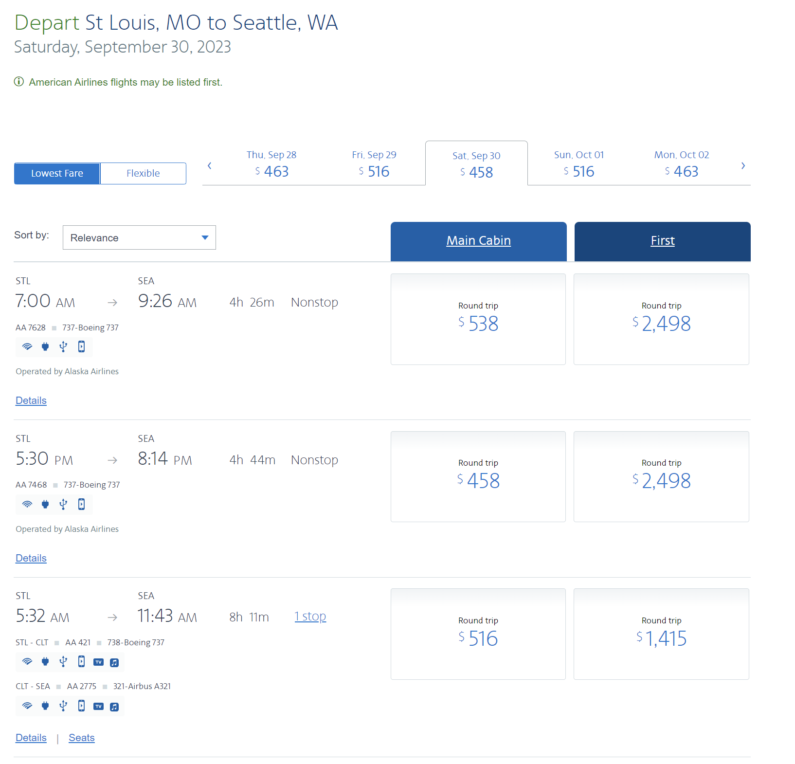 Flight from St. Louis to Seattle